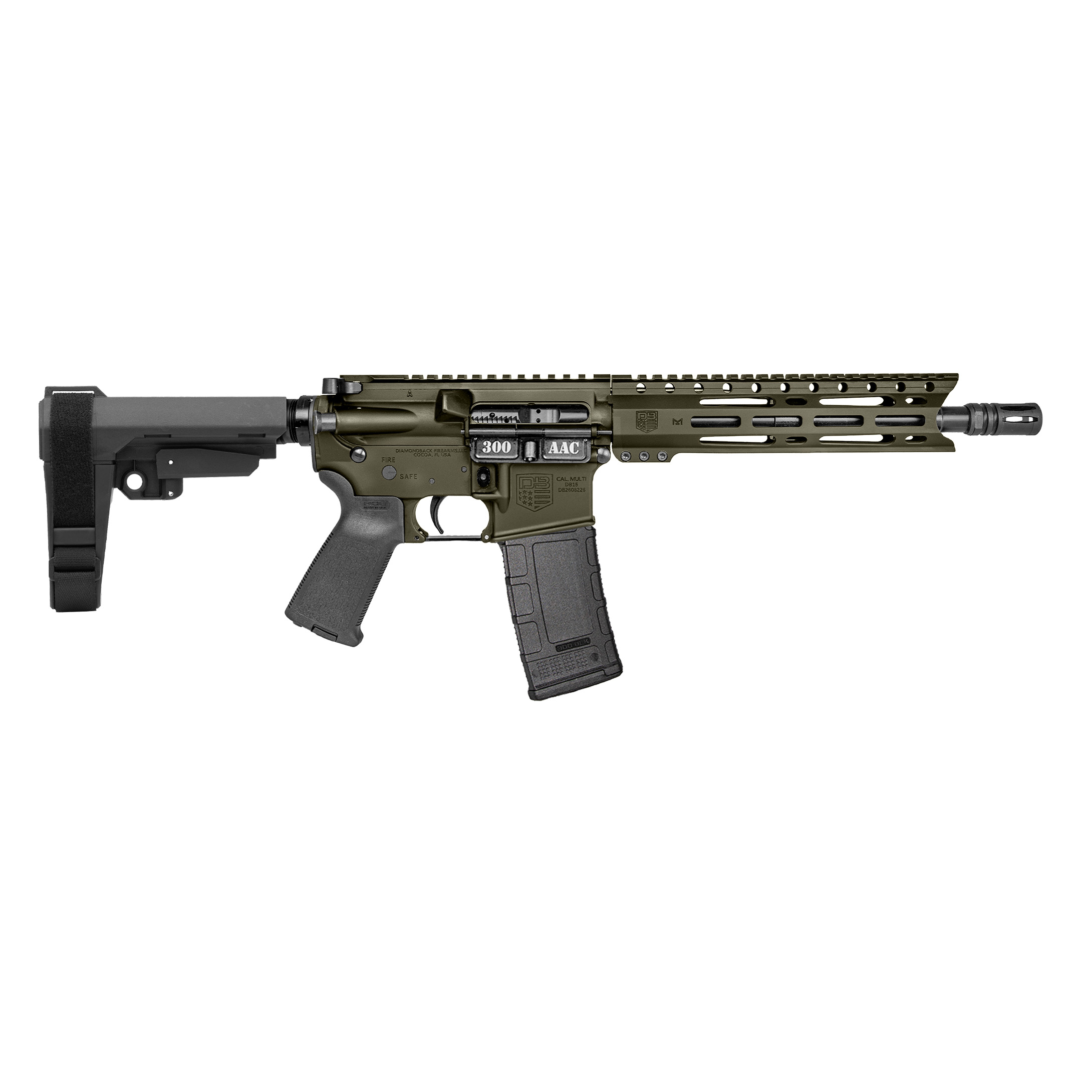 Diamondback DB15 – 300 AAC Blackout, 10" Barrel, 30+1, Black Nitride, DB1916B101