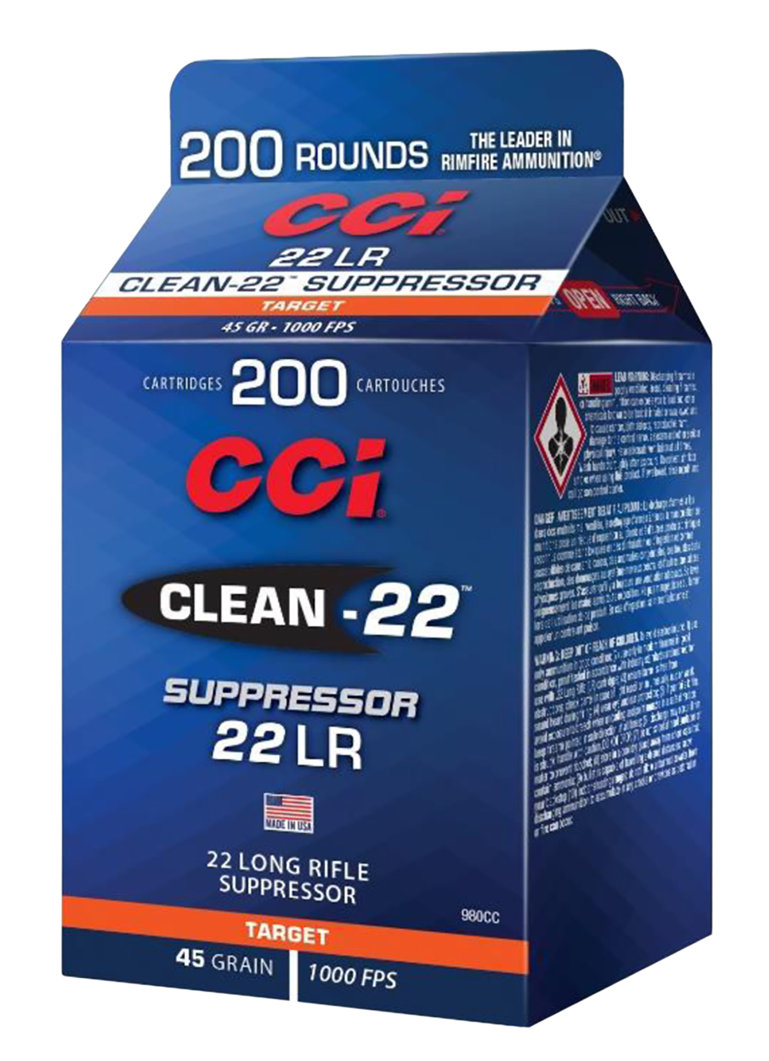 CCI Ammunition .22 LR 45gr LRN Brass – 200rd