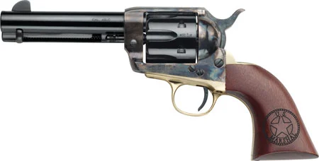 Pietta HF45USM434/COMB 1873 Great Western II U.S. Marshal 45 Colt (Long Colt) 6rd 4.75" Blued Steel Barrel & Cylinder Blued Steel Frame. Walnut Engraved Grip, Exposed Hammer