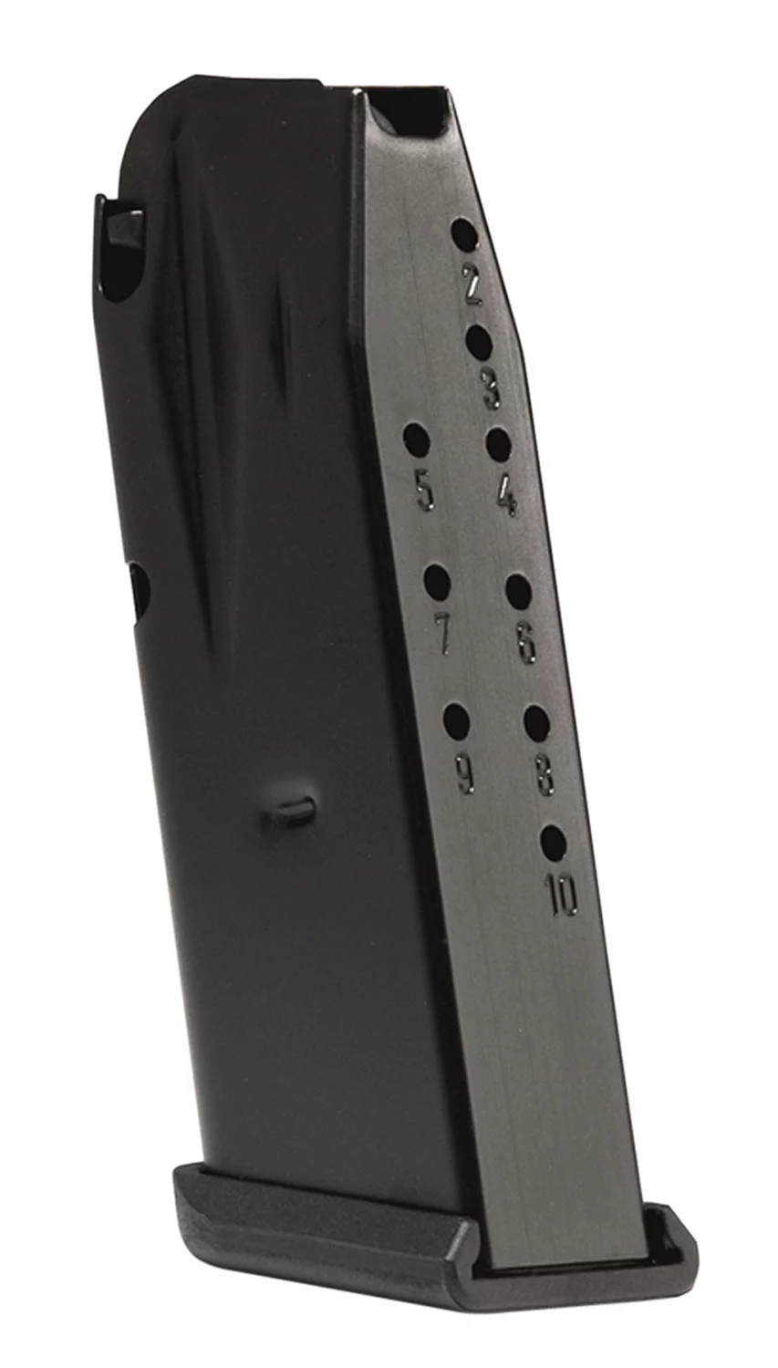 Canik TP9 Subcompact 10rd 9mm Luger magazine, black metal construction, compact design for enhanced concealability and performance.