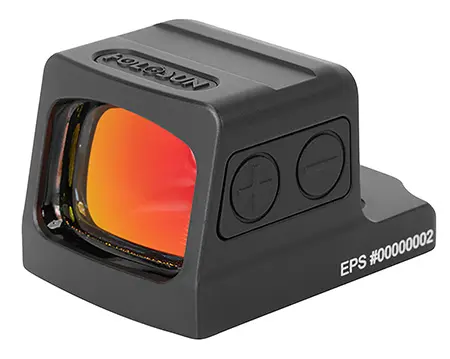 Holosun EPS-GR-6 enclosed pistol sight with 6 MOA green dot reticle, black anodized 7075 T6 aluminum housing, and Shake Awake technology.