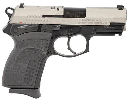 Bersa TPR45CDT TPRC Compact Frame 45 ACP 7+1, 3.50" Black Steel Barrel, Nickel Cerakote Serrated Steel Slide, Matte Black Aluminum Frame w/Picatinny Rail, Ambidextrous