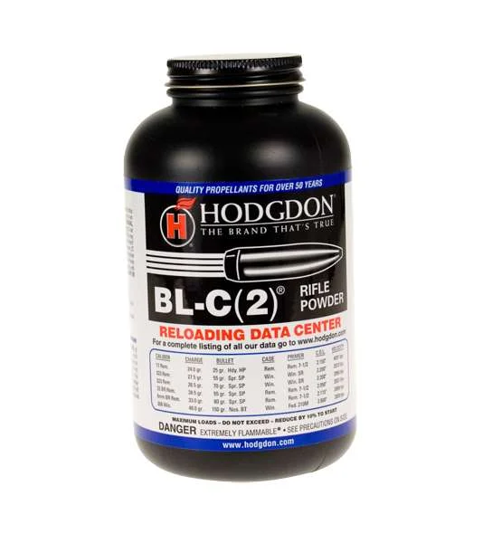 Hodgdon BLC-2 1lb smokeless rifle powder container for .223 Rem and 7.62 NATO loads
