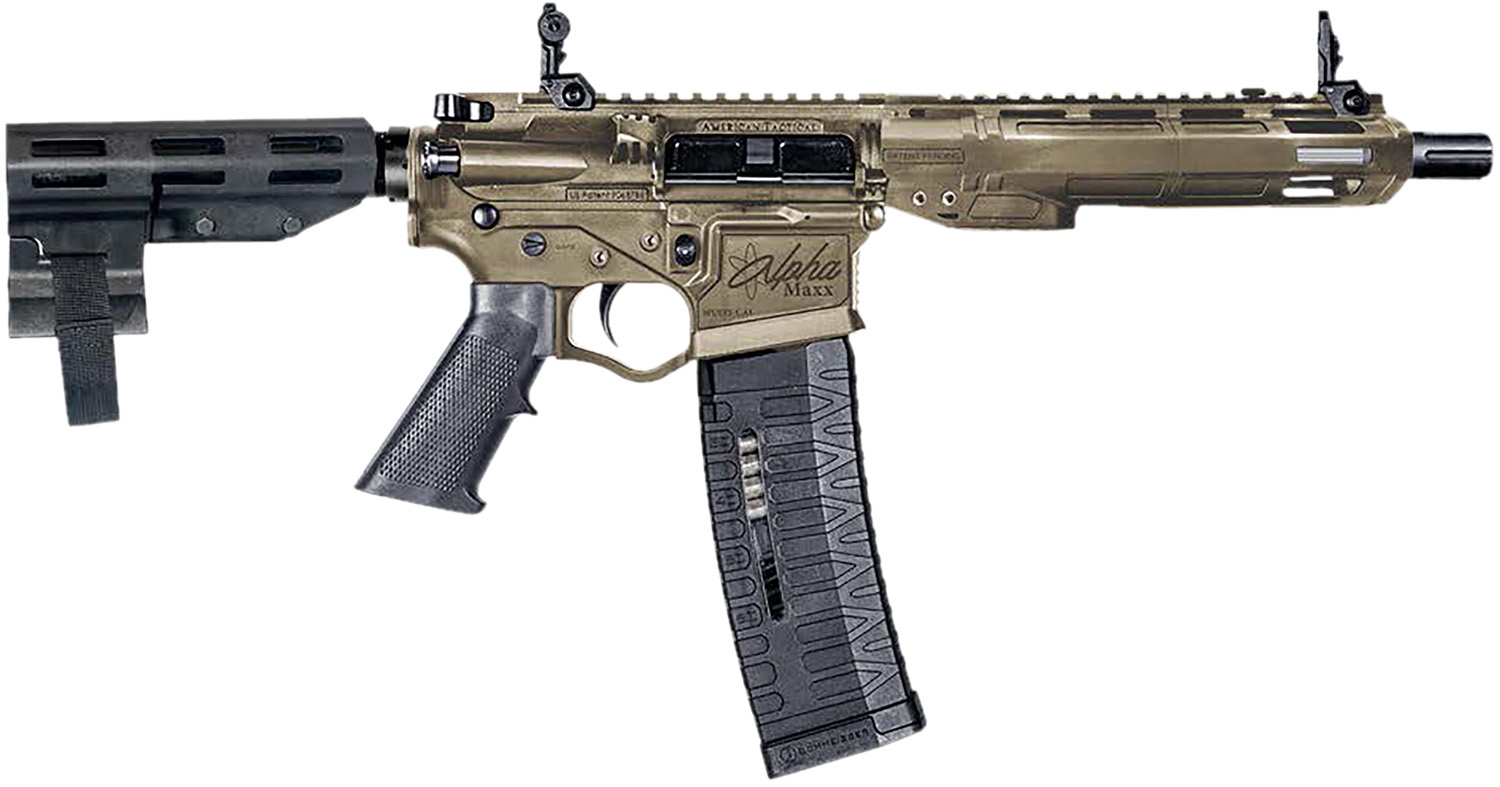 ATI Alpha Maxx HGA 5.56×45mm AR pistol 7.5″ barrel Flat Dark Earth polymer 7″ M-LOK handguard flip-up sights brace 60 round magazine in Bossier City Louisiana