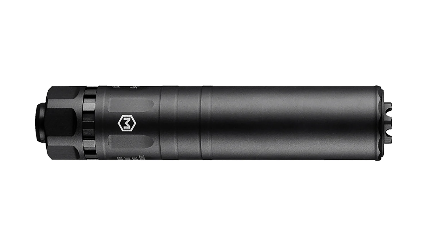 Maxim Defense MS‑45 suppressor, 1.375″ diameter, modular short/long configuration, 17‑4 stainless steel core and 7075‑T6 aluminum tube