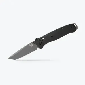 Benchmade 537GY‑03 Bailout manual-open folding knife with black anodized aluminum handle and tungsten gray Cerakote tanto blade