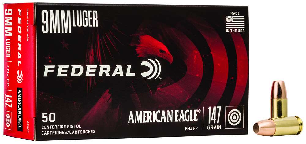 Federal American Eagle 9mm 147gr FMJ ammunition in Benton Louisiana