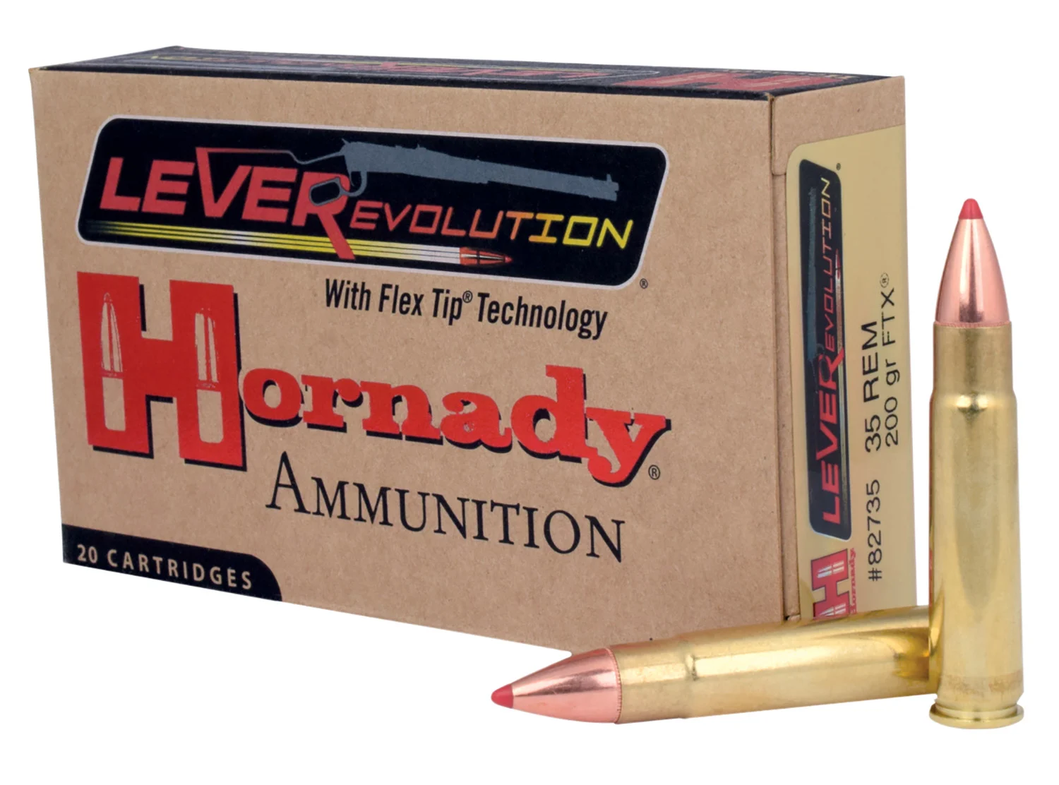 Hornady LEVERevolution .35 Remington 200gr FTX rifle ammunition 20rd box available in Vivian Louisiana
