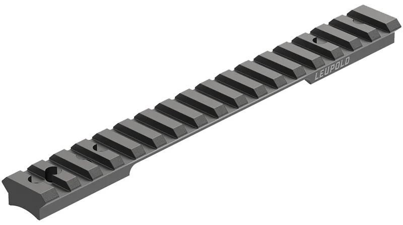 Leupold 171339 BackCountry Cross-Slot Base Savage 110/Axis Round Receiver Long Action mounted on a rifle.