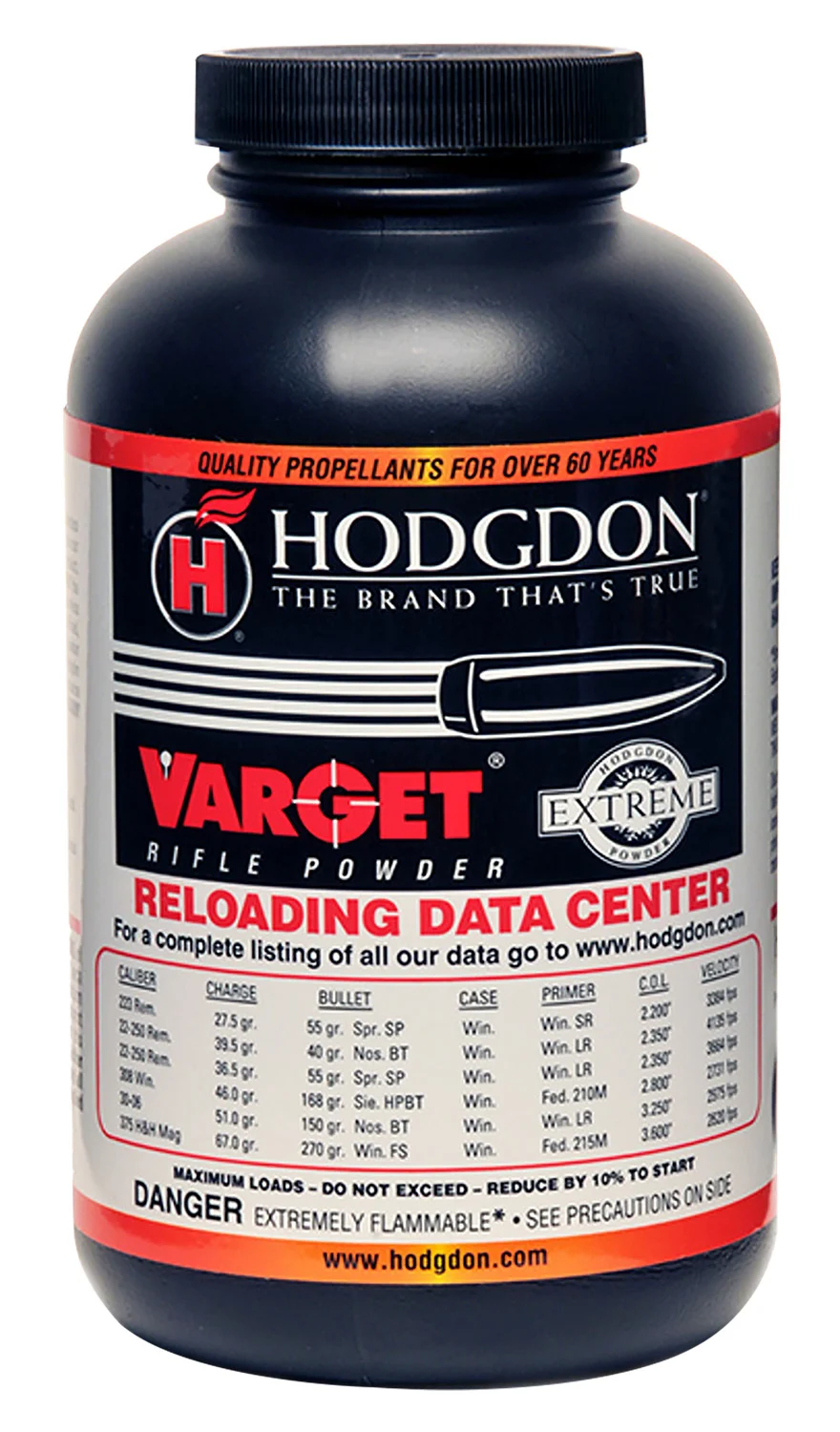 Hodgdon Varget smokeless rifle powder 1lb container for precision rifle loads