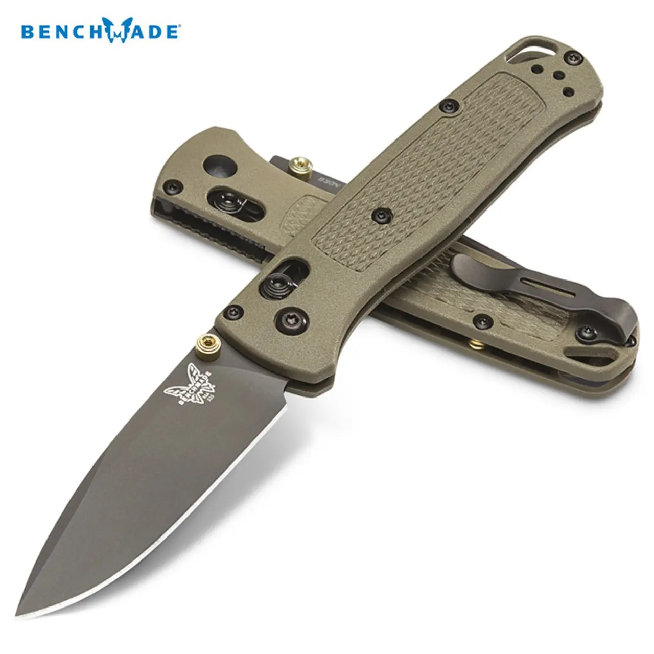 Benchmade Bugout 535GRY-1 EDC Knife with Ranger Green Handle and Gray Blade