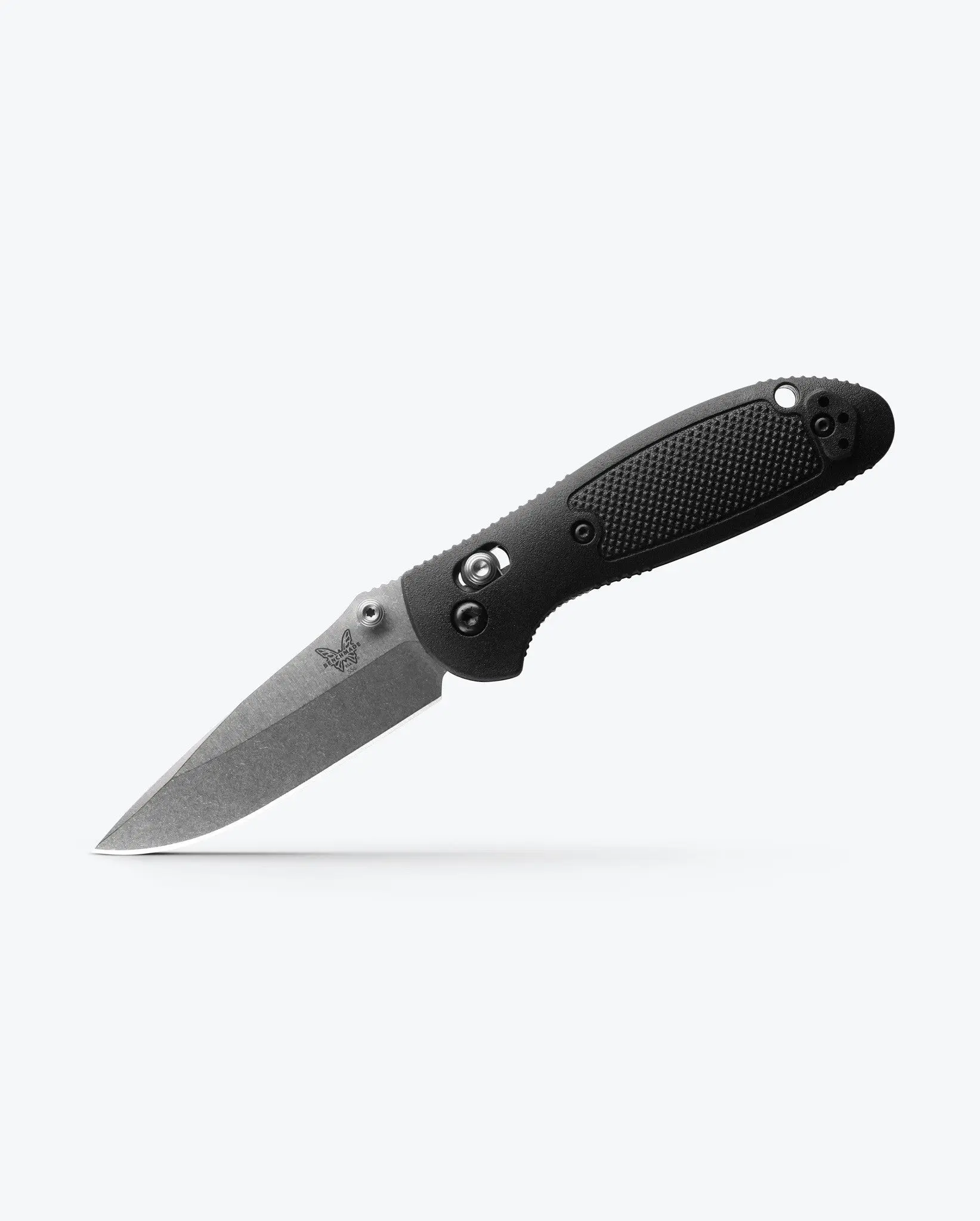Benchmade Mini Griptilian 556-S30V with Black Grivory handle and CPM-S30V drop point blade.