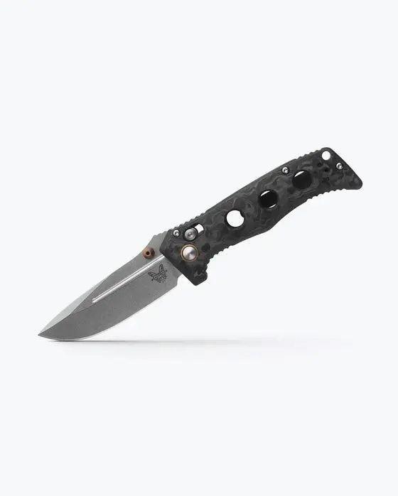 Benchmade 273-03 Mini Adamas Knife with Marbled Carbon Fiber Handle and CPM-CruWear Blade