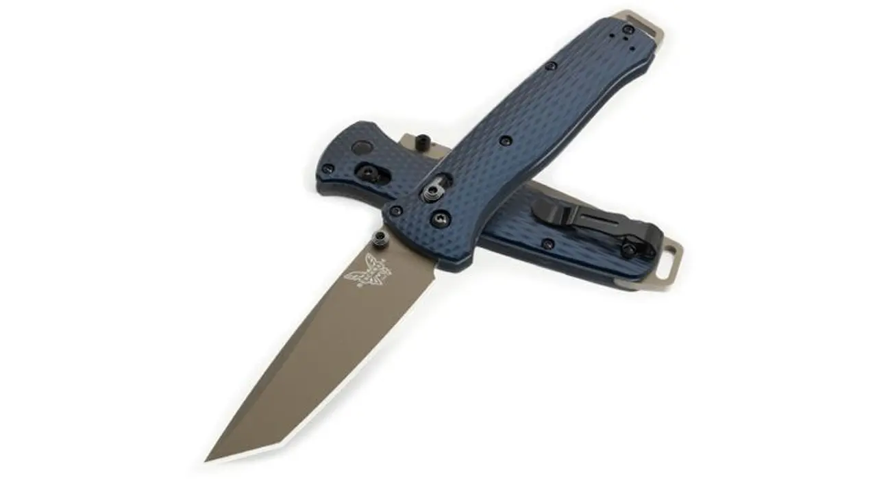 Benchmade Bailout 537FE-02 Knife with Crater Blue Aluminum Handle and CPM-M4 Steel Blade