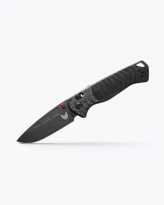 Benchmade PSK 593BK-01 with MagnaCut blade, Black G10/Carbon Fiber handle, and Cerakote finish.