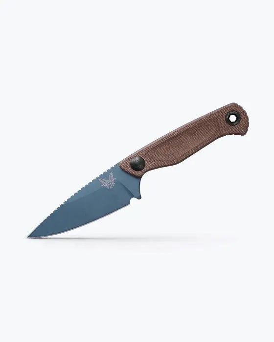 Benchmade Dacian 203BT-01 Fixed Blade Knife with CPM-MagnaCut spear point blade and Brown Canvas Micarta handle.