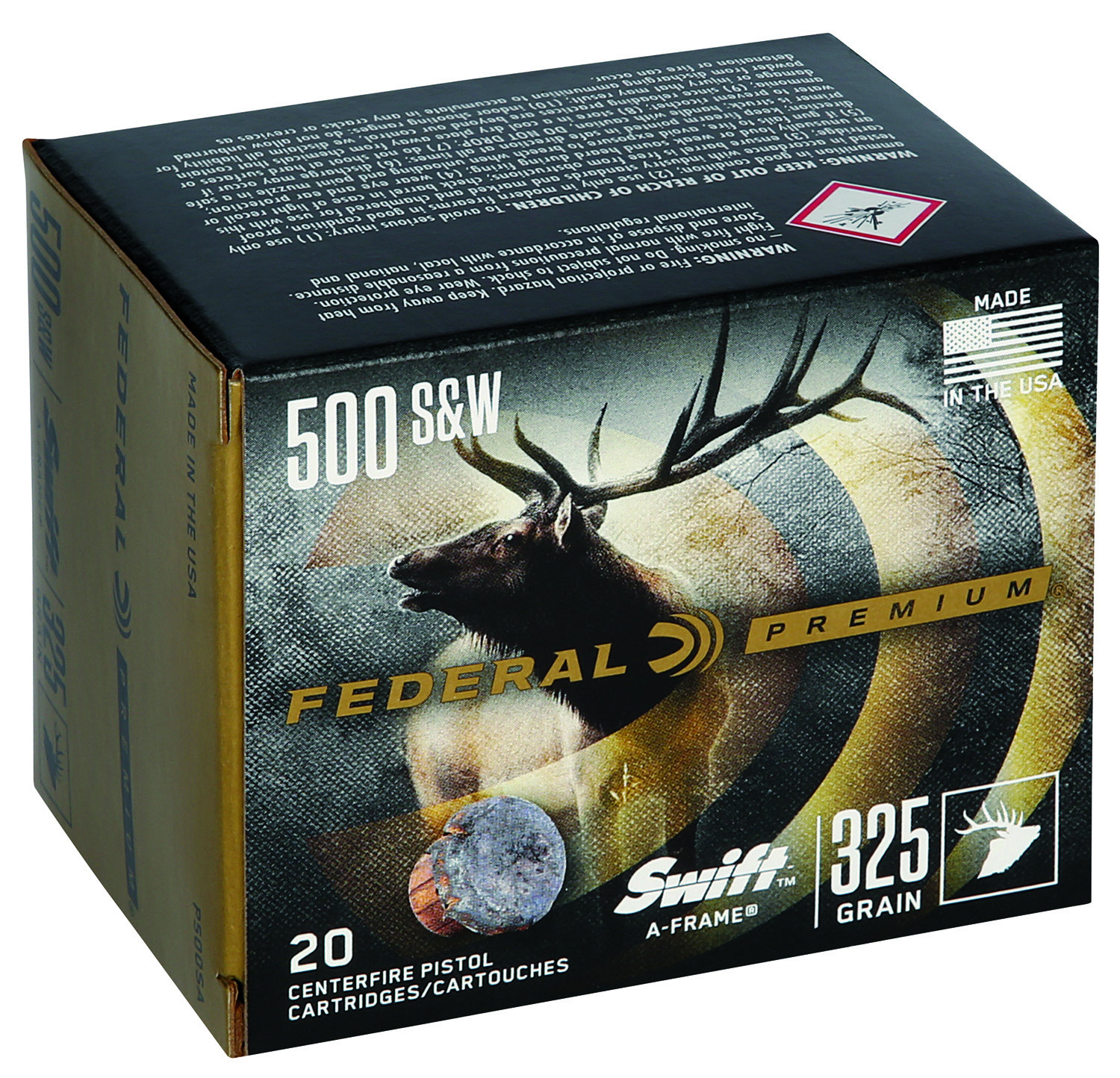 Federal Premium 500 S&W 325gr Swift A-Frame ammunition in Plain Dealing Louisiana
