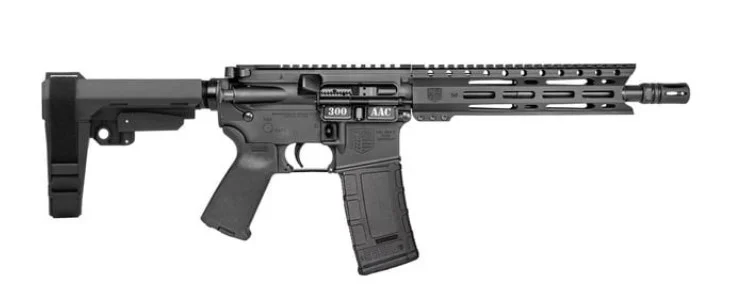 Diamondback DB15 Pistol chambered in .300 AAC Blackout with 10-inch heavy threaded barrel and black nitride finish.