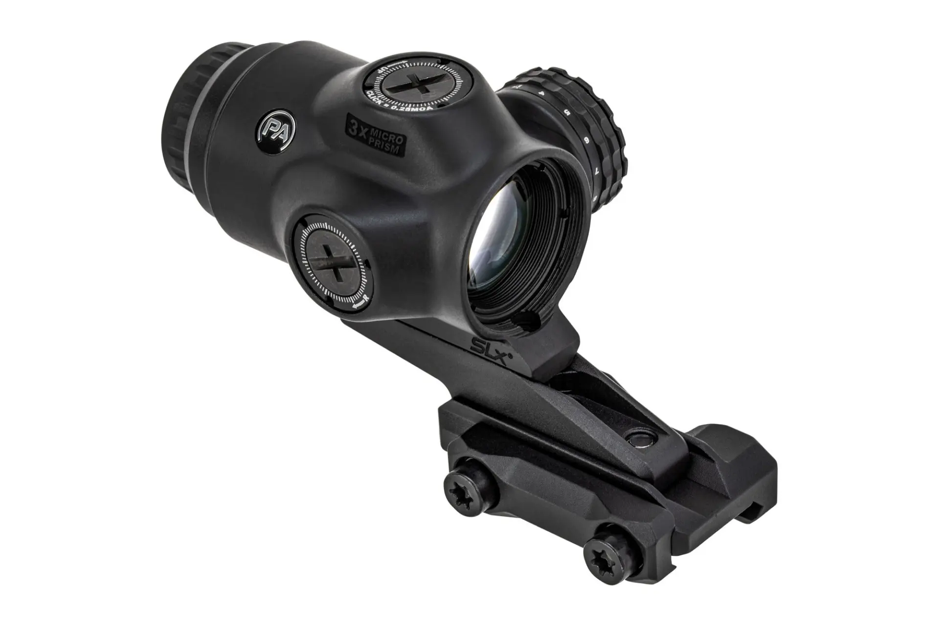 Primary Arms SLx 3X MicroPrism scope with green ACSS Raptor 5.56/.308 reticle and ultra-compact design