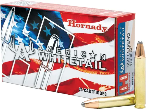 Hornady American Whitetail .350 Legend 170 Grain InterLock® ammo for whitetail hunting.