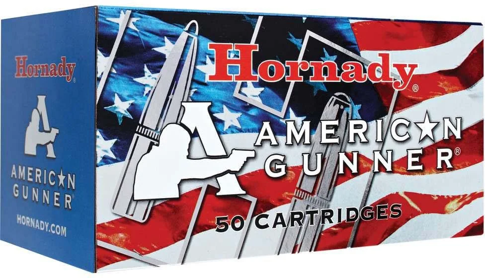 Hornady American Gunner 7.62x39mm 123 Grain HP Match ammo for precision shooting, self-defense, and competition.