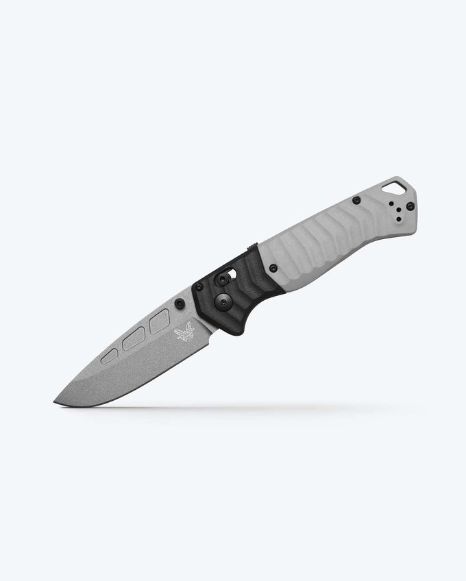 Benchmade PSK folding knife with gray drop-point blade, part number 593GY-02