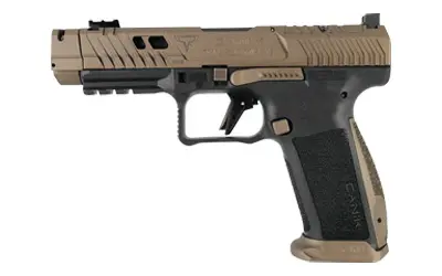 Canik TTI Combat 9mm, 4.6-inch barrel, 10-round magazine, Bronze finish, precision engineering.