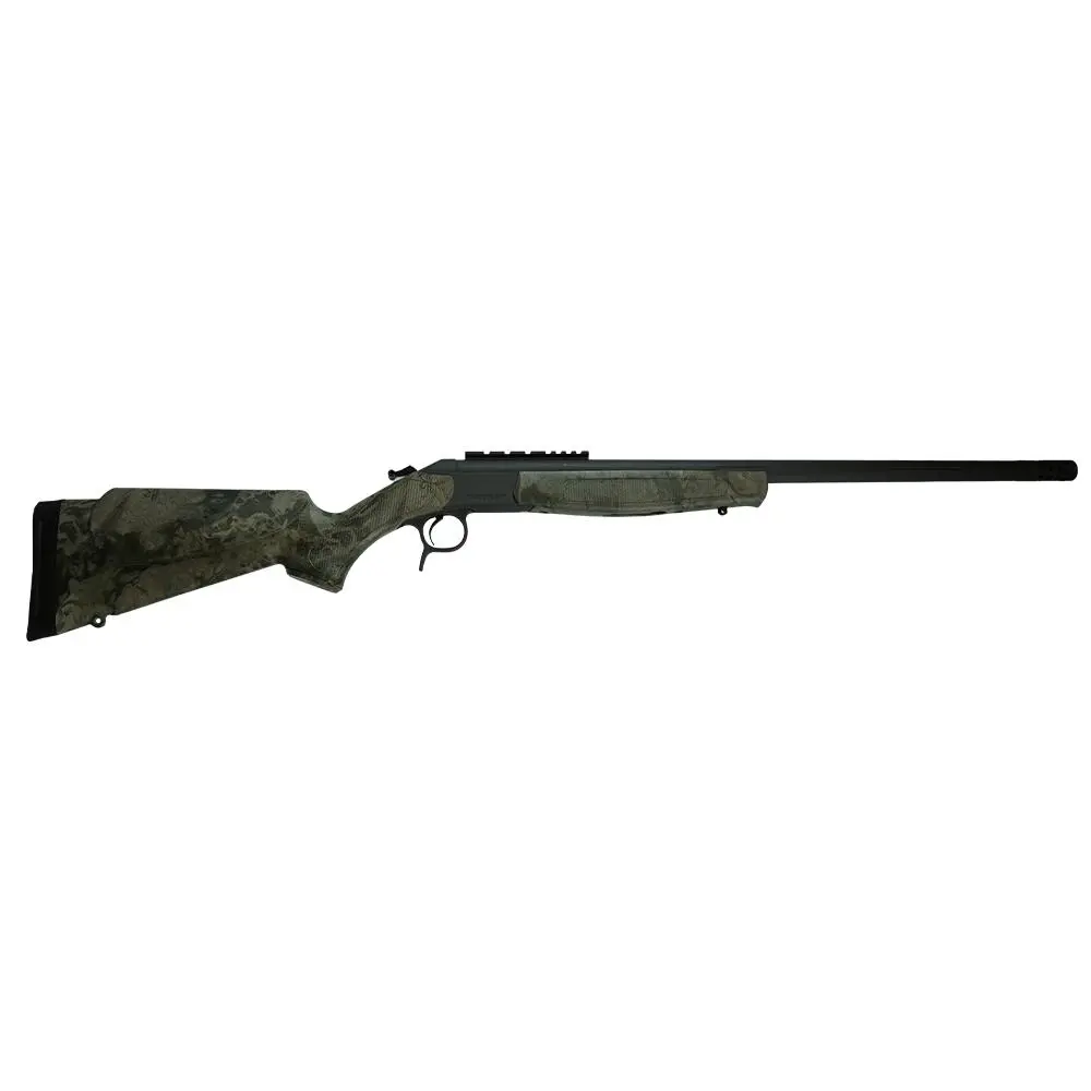CVA Scout V2 Takedown single-shot rifle chambered in .450 Bushmaster with 25-inch threaded barrel and grey synthetic stock