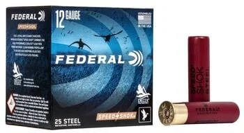 Federal Speed-Shok Steel 12 Gauge 3 Inch 1 1/4 oz #2 waterfowl hunting shells, part number WF1422.
