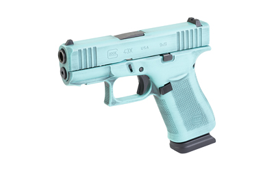 Glock 43X Pistol, 9mm Luger, 3.41″ Barrel, 15+1 Rounds, Robin Egg Blue Cerakote – UX4350204NR15 - Image 3