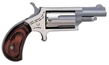 North American Arms 22M Mini-Revolver chambered in .22 Magnum with a 1.63-inch barrel, stainless steel finish, and five-round capacity.