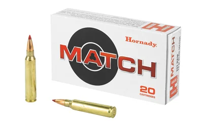 Hornady Match 223 Remington 73 Grain ELD® Match ammunition featuring the ELD® Match bullet for superior accuracy and consistent performance.