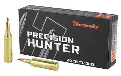 Hornady Precision Hunter 7mm WSM 162 Grain ELD-X® ammo for long-range hunting performance.