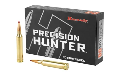 Hornady Precision Hunter 7mm Remington Magnum 162 Grain ELD-X hunting ammunition with high velocity, controlled expansion, and exceptional accuracy.