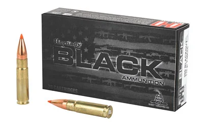 Hornady BLACK .300 AAC Blackout 110 Grain V-MAX ammunition with versatile performance and rapid expansion.