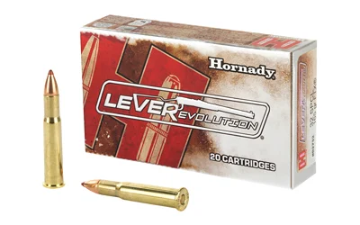Hornady LEVERevolution .32 Winchester Special 165 Grain FTX ammunition with Flex Tip technology for improved accuracy and terminal performance.