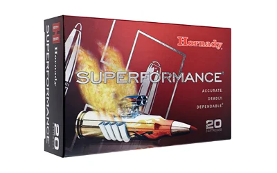 Hornady Superformance .223 Remington 50 Grain CX ammo for high-speed hunting with deep penetration and lead-free performance.