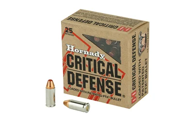 Hornady Critical Defense .32 ACP 60 Grain FTX® ammunition with Flex Tip® technology for reliable self-defense.