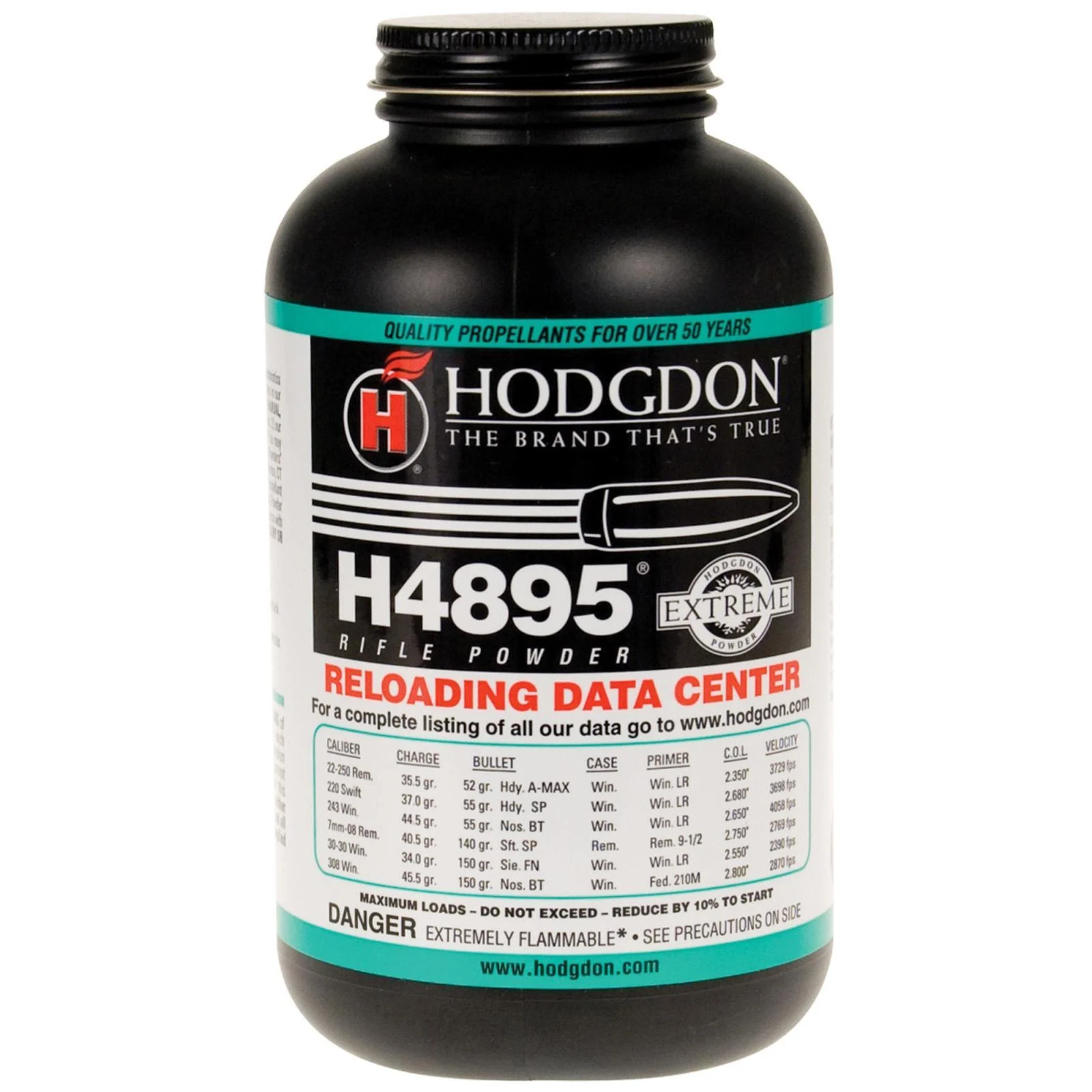 Hodgdon H4895 1LB extruded rifle powder container