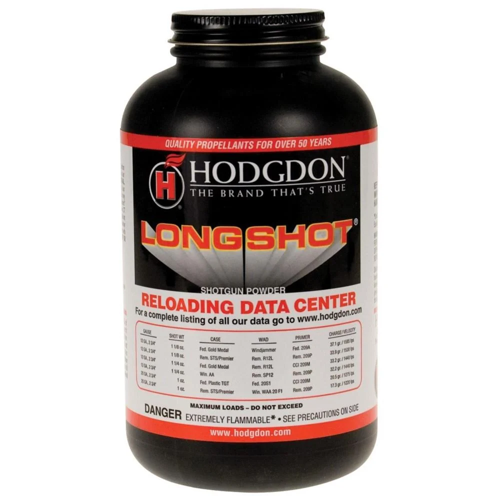 Hodgdon Longshot 1LB smokeless shotgun powder container