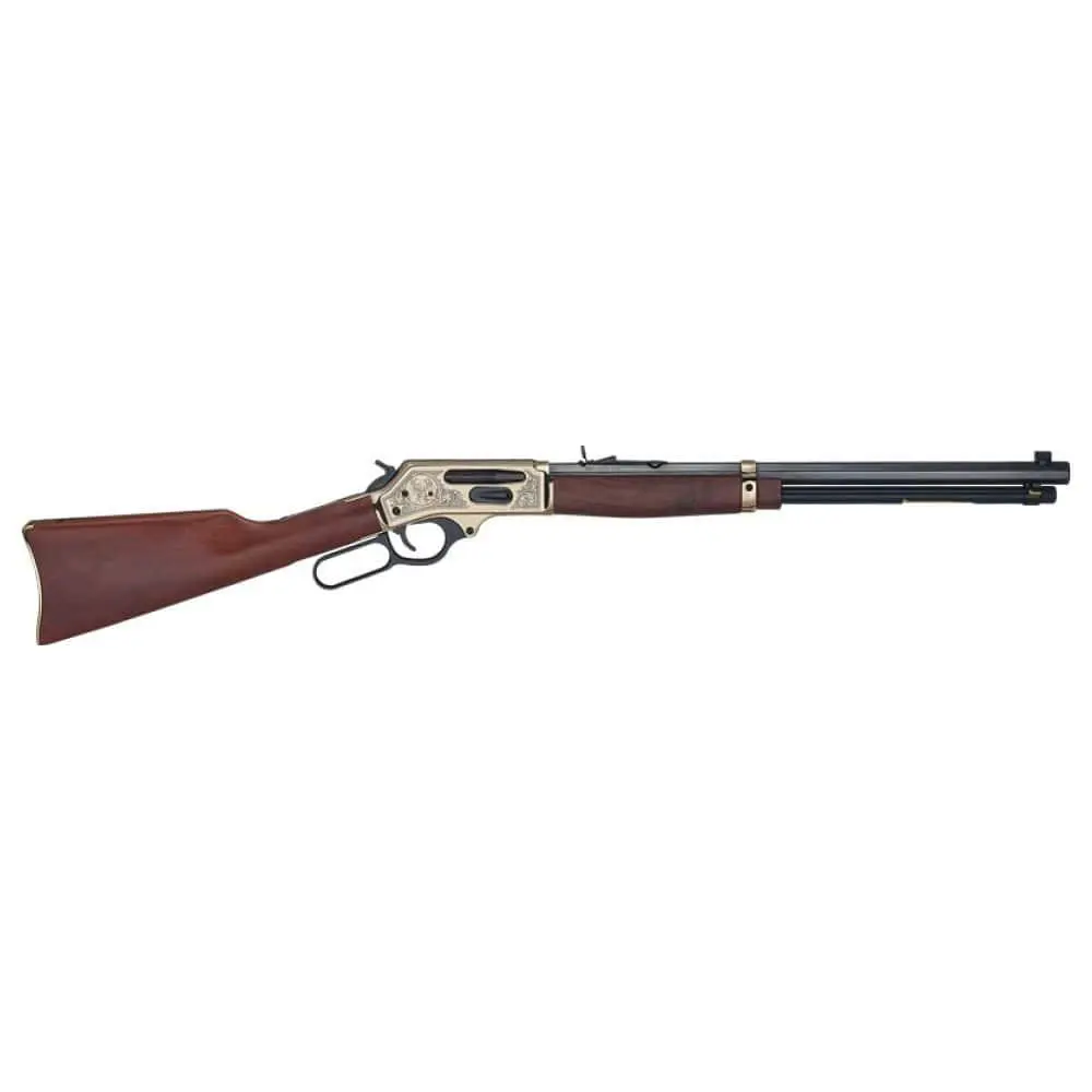 Henry H009BGWL Brass Wildlife Edition Side Gate .30-30 Win Lever Action Rifle with 20" octagon barrel and American walnut stock