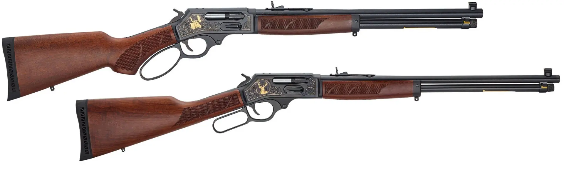 Henry Wildlife Edition Side Gate .45-70 rifle with 18.43" barrel, 4-round capacity, large loop lever, engraved brass receiver, and American walnut stock
