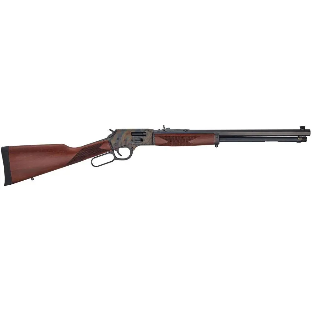 Henry Big Boy Color Case Hardened Side Gate Carbine in .45 Colt with 16.5" barrel, 7-round capacity, American walnut stock, and steel receiver with case hardened finish