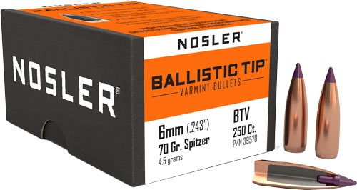 NOSLER BULLETS 6MM .243 - 70GR BALLISTIC TIP 250CT - Image 2