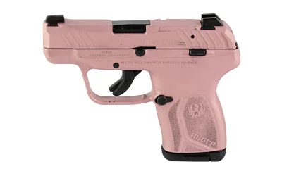 Ruger LCP MAX .380 ACP pistol with 2.8-inch barrel, rose gold PVD slide, black polymer frame, and 10-round magazine