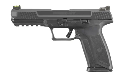 Ruger-57 PRO semi-automatic pistol chambered in 5.7x28mm with 4.94-inch barrel, black finish, and 20-round capacity