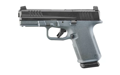 Ruger RXM 9mm pistol with gray polymer frame, optics-ready slide, night sights, and 10-round magazine capacity