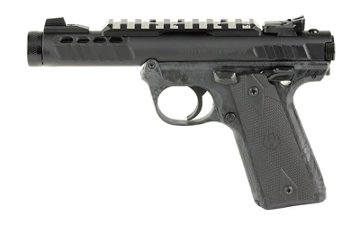 Ruger Mark IV 22/45 Lite .22 LR pistol with 4-inch barrel, camo anodized upper receiver, black polymer frame, and 10-round magazine