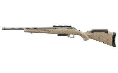 Ruger American Rifle Gen 2 Ranch, .308 Win, 16.1′′ Threaded Barrel, 3 Rounds, Cobalt Cerakote, FDE Splatter Stock – 46929