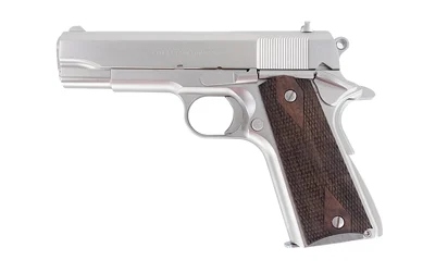 Tisas 1911 A1 Tank Commander 9mm pistol with 4.25-inch barrel, black Cerakote finish, forged steel frame, and wood grips